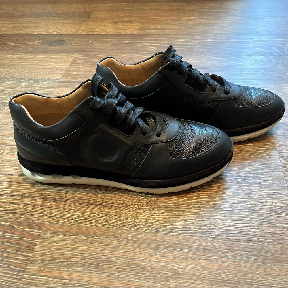 Salvatore Ferragamo Black Leather Morgan Sneakers - made in Italy, Florence - Picture 5 of 14